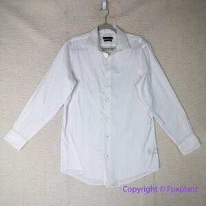 Marc Anthony Slim Fit non‎ iron Mens White Dress Shirt cotton, size 16 (32-33)